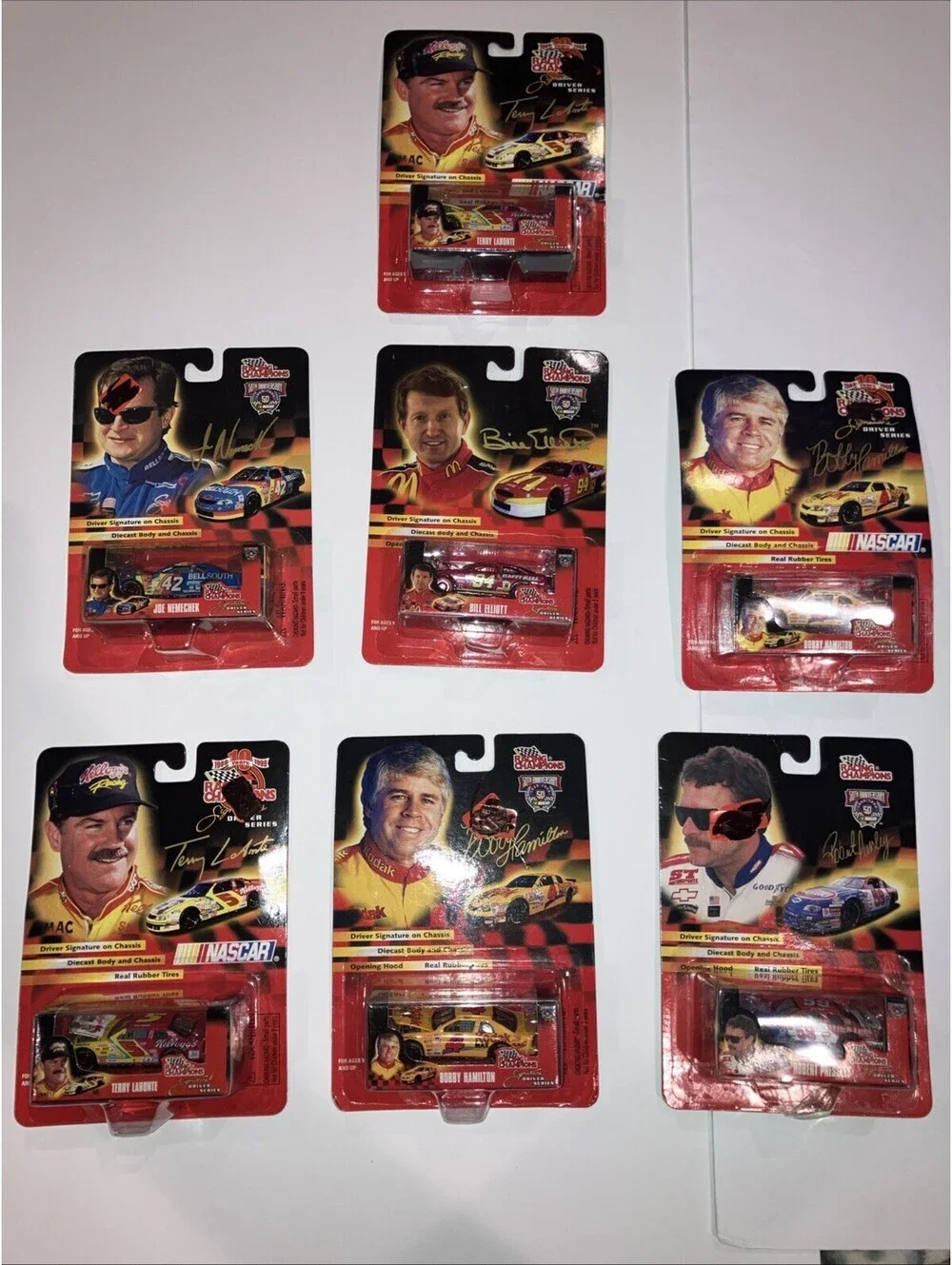 (7) VTG 1998 Racing Champions Nascar 50th Anniversary Signature Driver Series